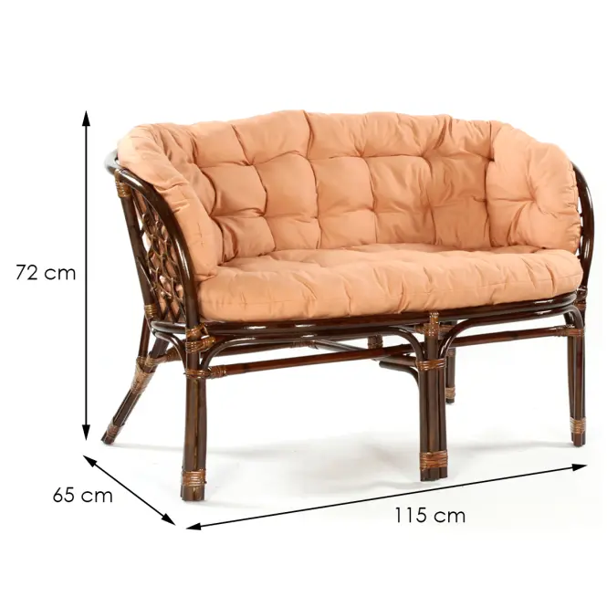 Komplet rattanowy Tropicana ciemny brąz/cappuccino