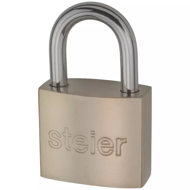 Qlock Kłódka Stalowa KSD-30 Nikiel Satyna