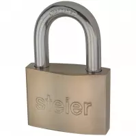 Qlock Kłódka Stalowa KSD-50 Nikiel Satyna