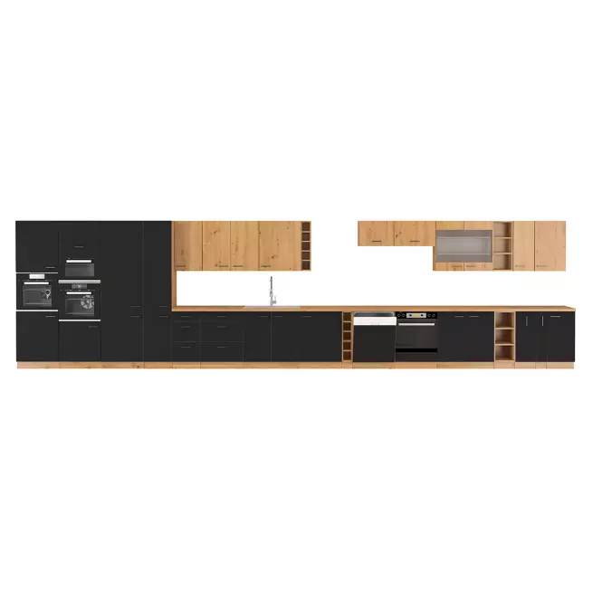 Szafka kuchenna Modena  60dk-210 2f czarny/dąb artisan