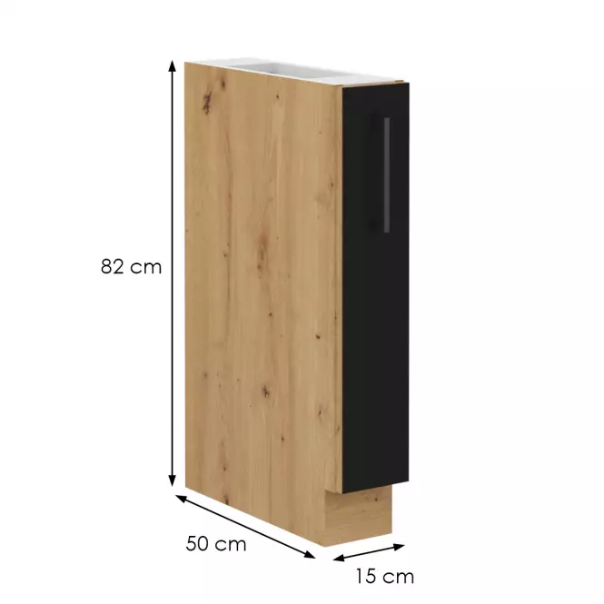 Szafka kuchenna Modena 15d cargo bb czarny/dąb artisan,2