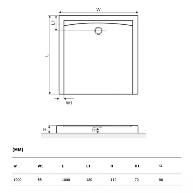 Brodzik Forma Compact 100X100 (BREX.FOR10WHC)