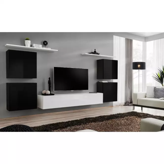 Meblościanka Switch IV Czarny/Biały