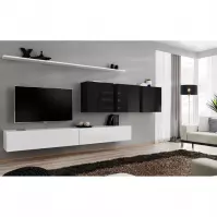 Meblościanka Switch VII Biały/Czarny