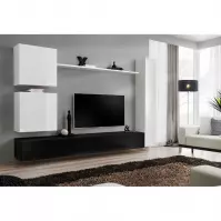 Meblościanka Switch VIII Biały/Czarny