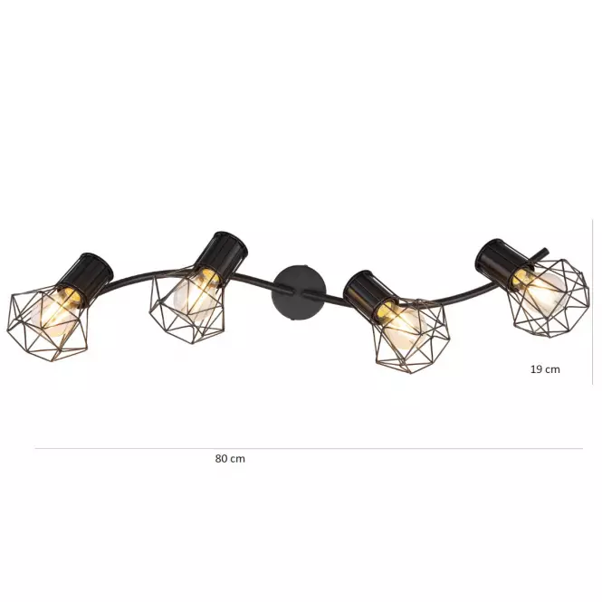 Lampa 54017-4 Czarny drut LS4