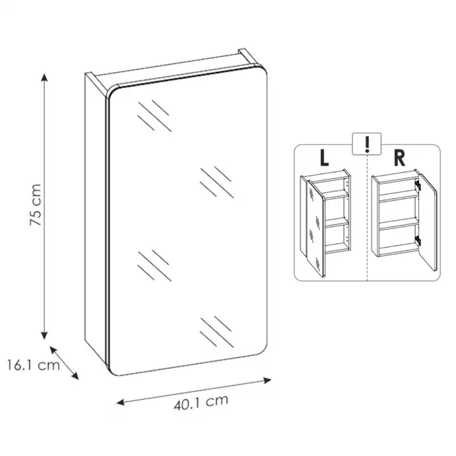 Szafka z lustrem Aruba 40 cm