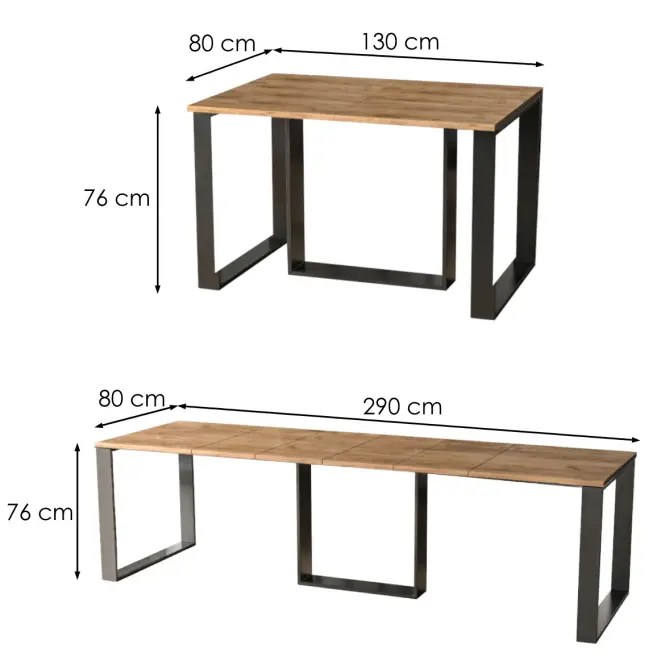 Stół rozkładany Borys-290 dąb craft złoty