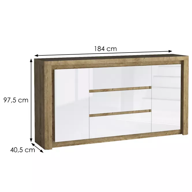 Komoda Livinio L8 Ribbeck/biały połysk