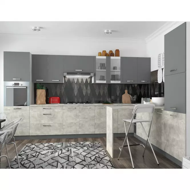 Szafka Kuchenna Charlotte 60lcdr Grey Graphite/Light Atelier