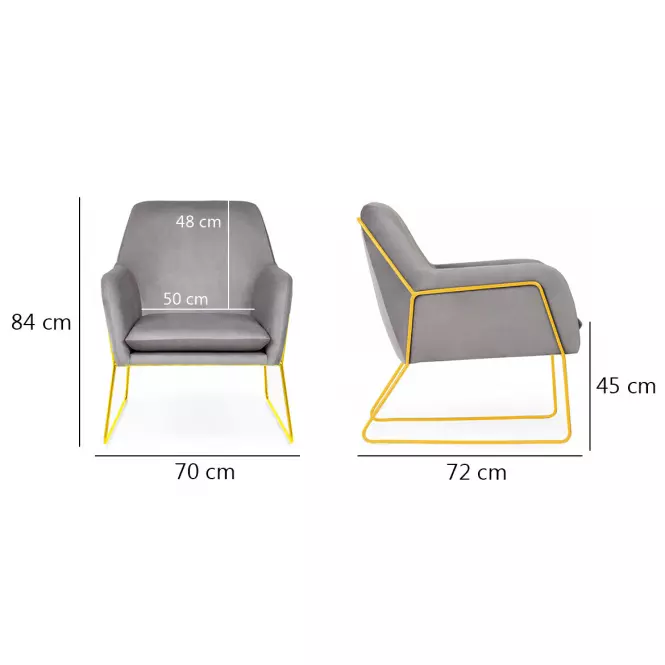 Fotel Milan Bluvel 14/złote