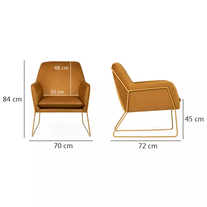 Fotel Milan Bluvel 68/złote