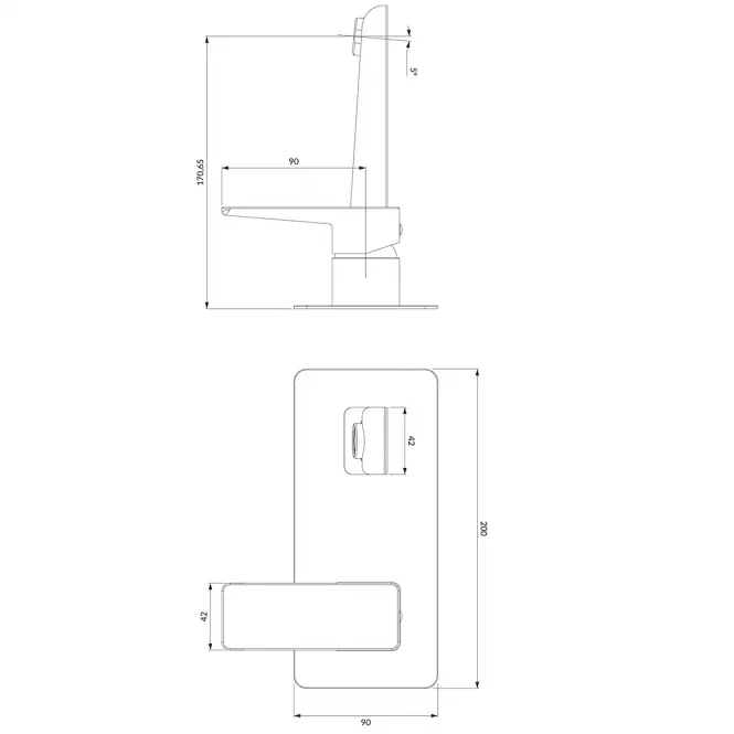 Bateria umywalkowa podtynkowa Parma grafit,2