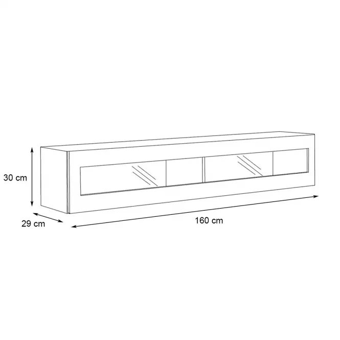 Szafka Wisząca Fly 51+Szkło  Biały + LED