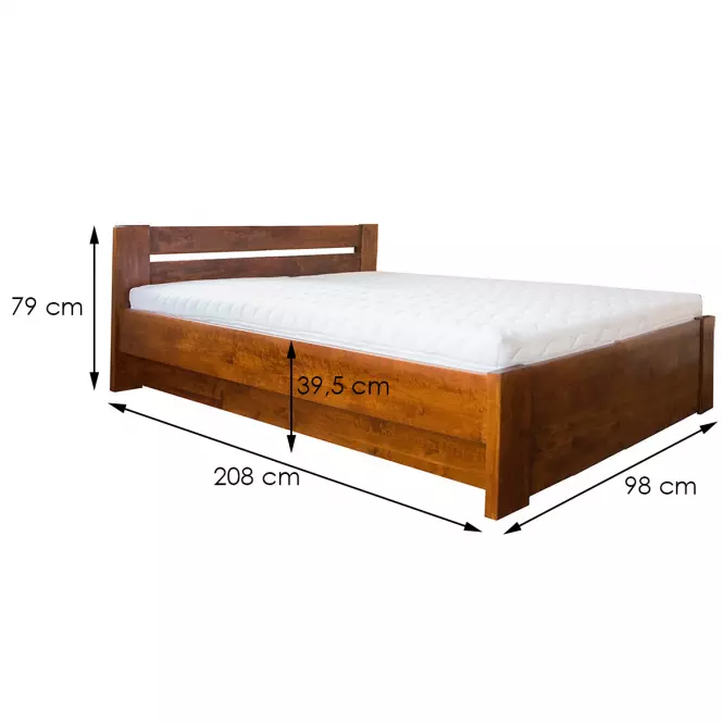 Łóżko drewniane Lulea Plus 90x200 Olcha