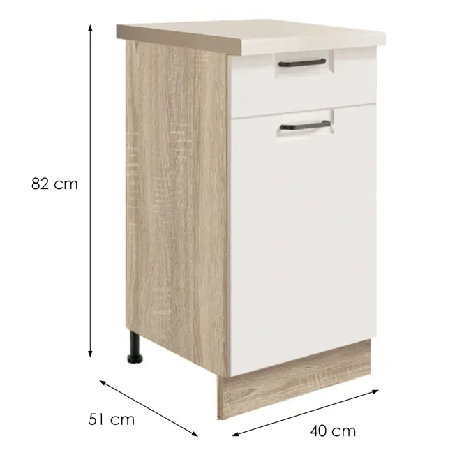 Szafka Kuchenna Favorit 2d Sonoma/White,2