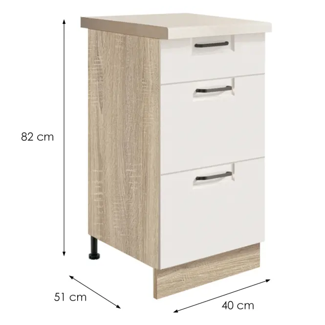 Szafka Kuchenna Favorit 8d Sonoma/White,2