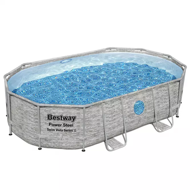 Basen stelażowy owalny 4,88x3,05x1,07 m kamień 56946