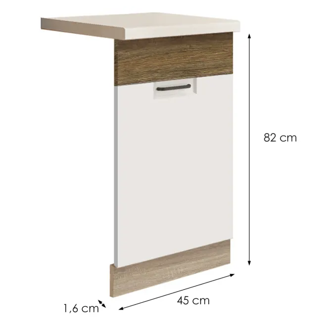 Front Kuchenny Favorit Zm45 Sonoma/White+Ribbeck,2