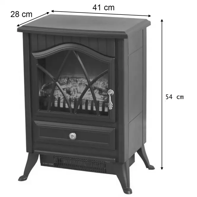 Kominek Elektryczny ADRIA Czarny 1800W