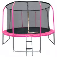 Trampolina ogrodowa COMFORT z drabinką 427cm różowa