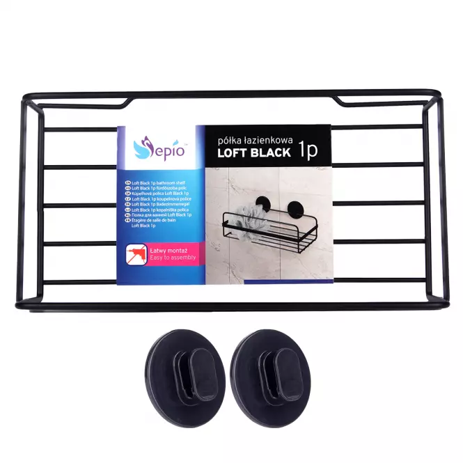 Półka łazienkowa 1p Loft black