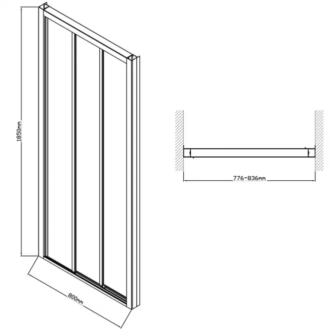 Drzwi prysznicowe 80 HX152