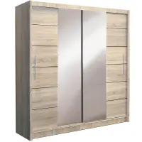 Szafa Lizbona 2 203 cm dąb sonoma/lustro
