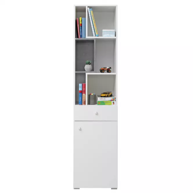 Regał Sigma Si8  Biały Lux/Beton