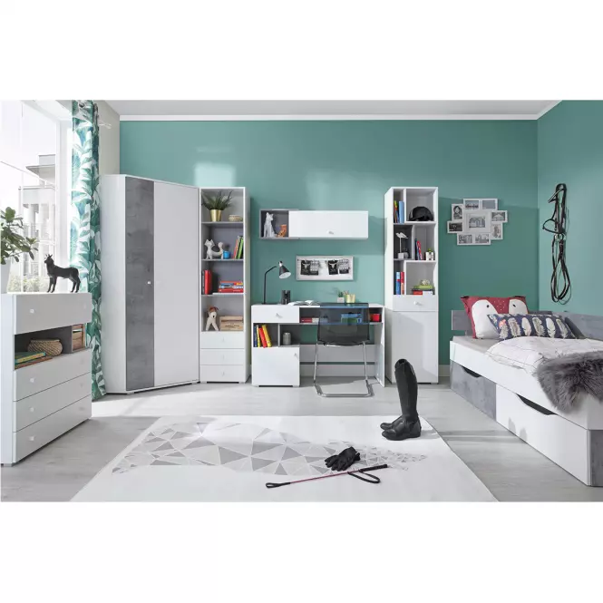 Regał Sigma Si8  Biały Lux/Beton
