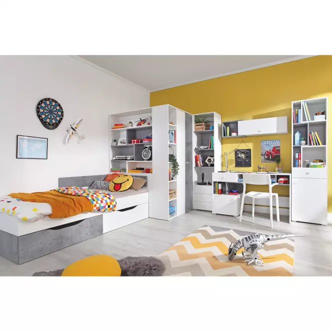 Regał Sigma Si8  Biały Lux/Beton