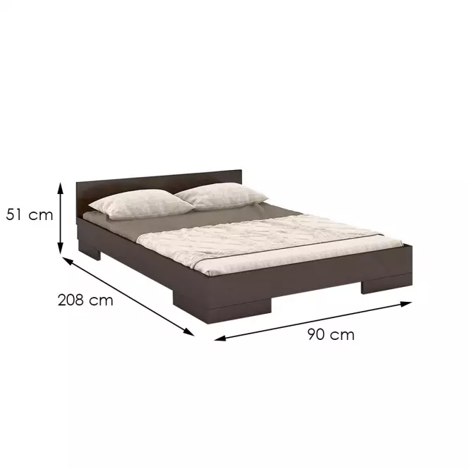 Łóżko Drewniane Bukowe Skandica Spectrum Niskie 90x200 Palisander