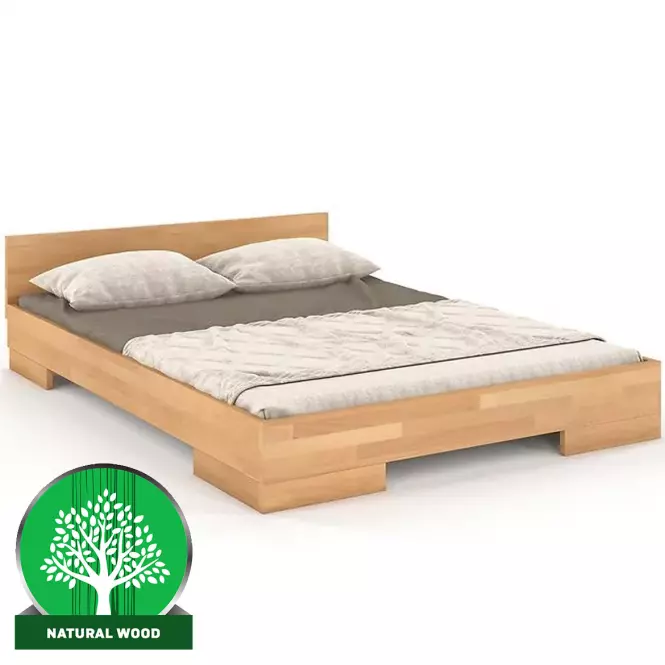 Łóżko Drewniane Bukowe Skandica Spectrum Niskie 140x200 Naturalny
