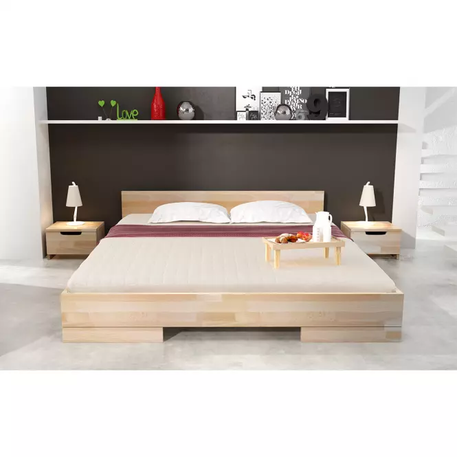 Łóżko Drewniane Bukowe Skandica Spectrum Niskie 140x200 Naturalny