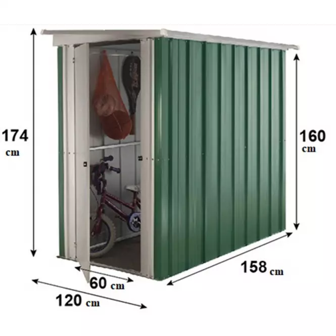 Domek ogrodowy metalowy 54GPE 158x120 cm zielony