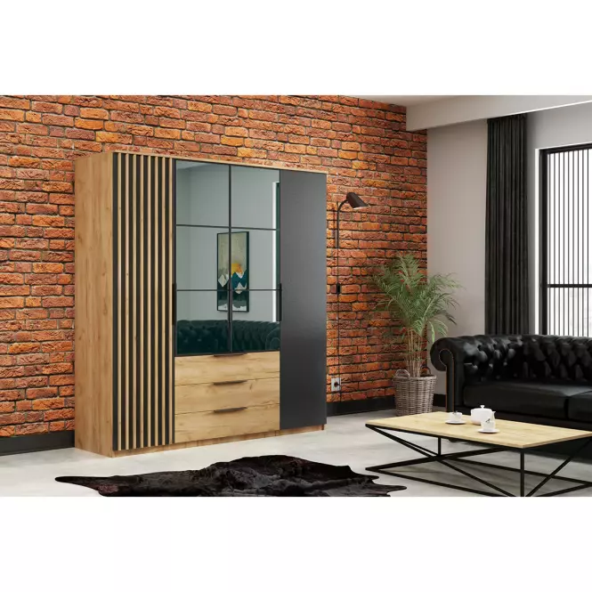 Szafa Sorento z lamelami 200X215X61