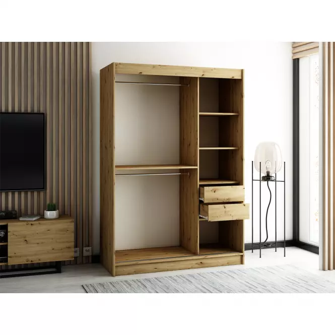 Komplet Szuflad (2SZT) 120 150 180 200 Dąb Artisan/Czarny