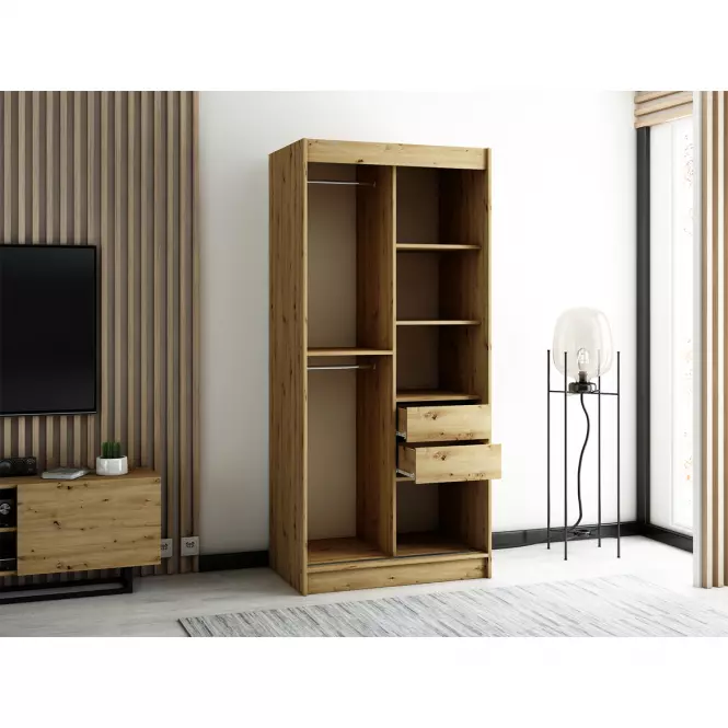 Szafa Lamelo 100 Dąb Artisan/Czarny