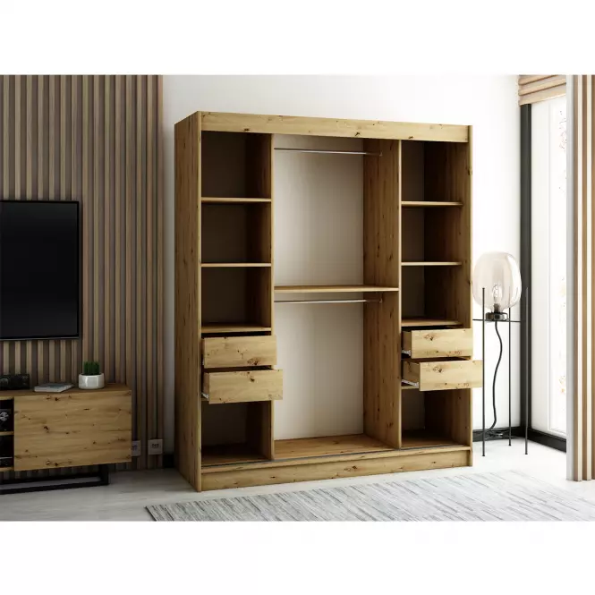 Szafa Lamelo 180 Dąb Artisan/Czarny