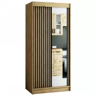 Szafa Lamelo 2 100 Dąb Artisan/Czarny/Lustro