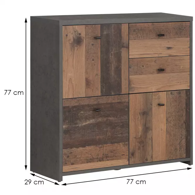 Komoda Best Chest Old Wood Vin/Beton