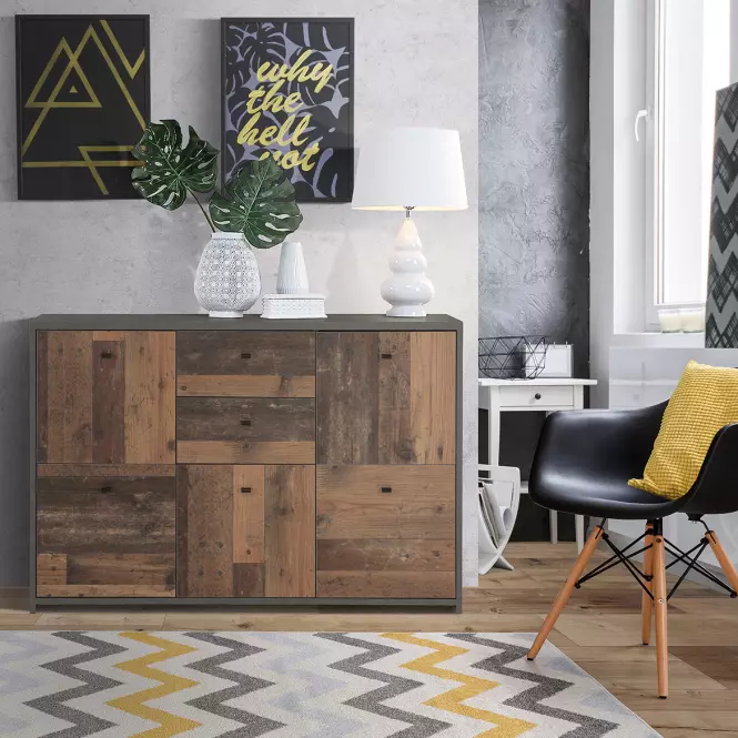 Komoda Best Chest Old Wood Vin/Beton