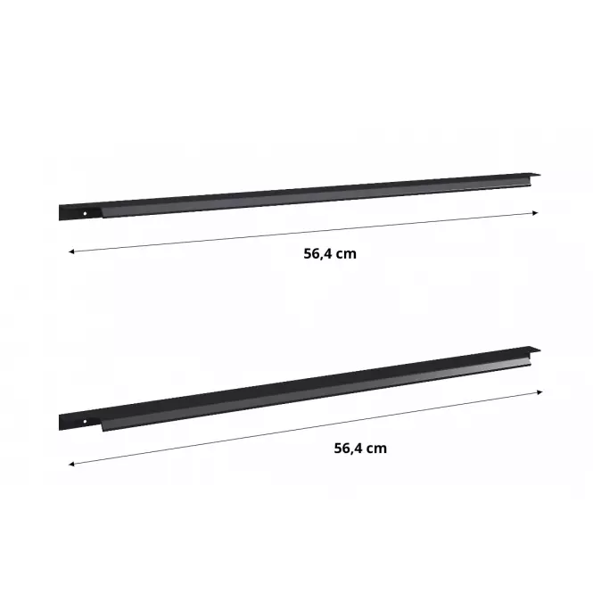 Uchwyty krawędziowe Cetina czarne 60 cm (2 szt)