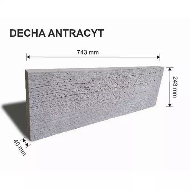 Deska Antic 75x25x4cm Antracytowy