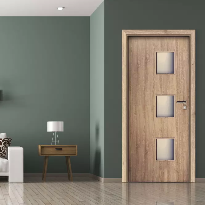 Drzwi wewnętrzne Trio 3*3 80P Dąb Sonoma L2