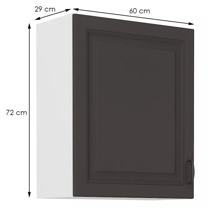 Szafka kuchenna STILO grafit mat/biały 60g-72 1f,2