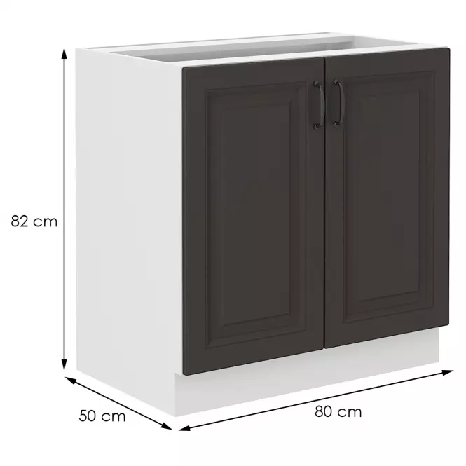 Szafka kuchenna STILO grafit mat/biały 80d 2f bb,2