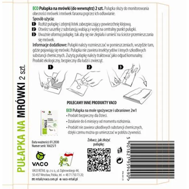 Eco pułapka na mrówki (do wewnątrz) - 2 szt.