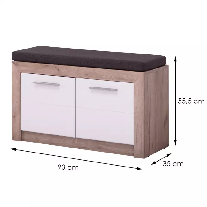 Szafka Na Buty Astor Dąb Szary/Biały Połysk 11008566,2