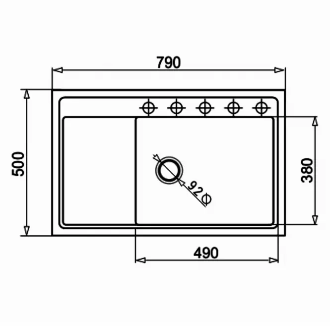 Zlew Camea 790x500x210 karbon